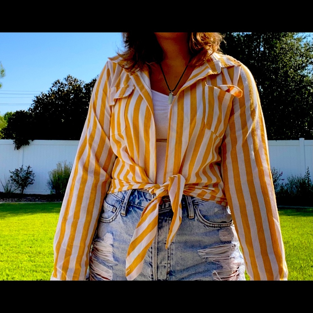 Yellow and white jacket